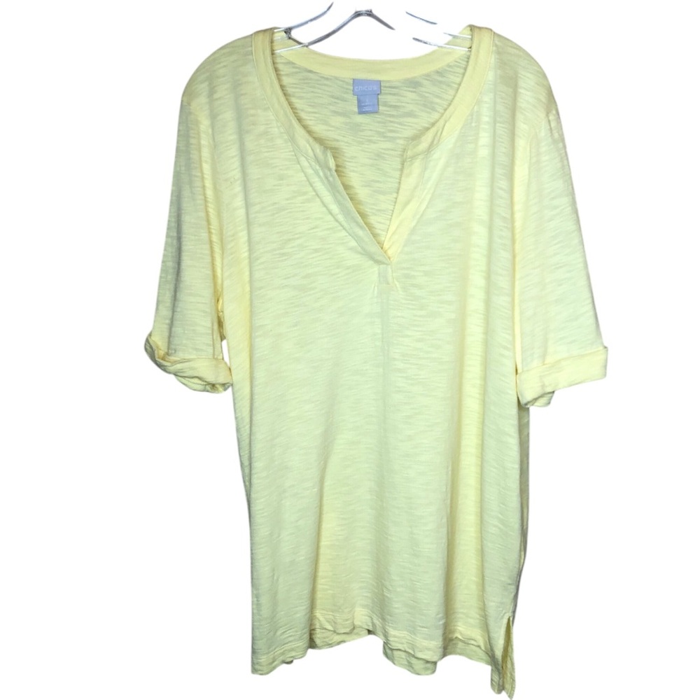 Chico’s Top XL 16/18 Buttery Yellow Lightweight Summer Easy Breezy Beach Pool